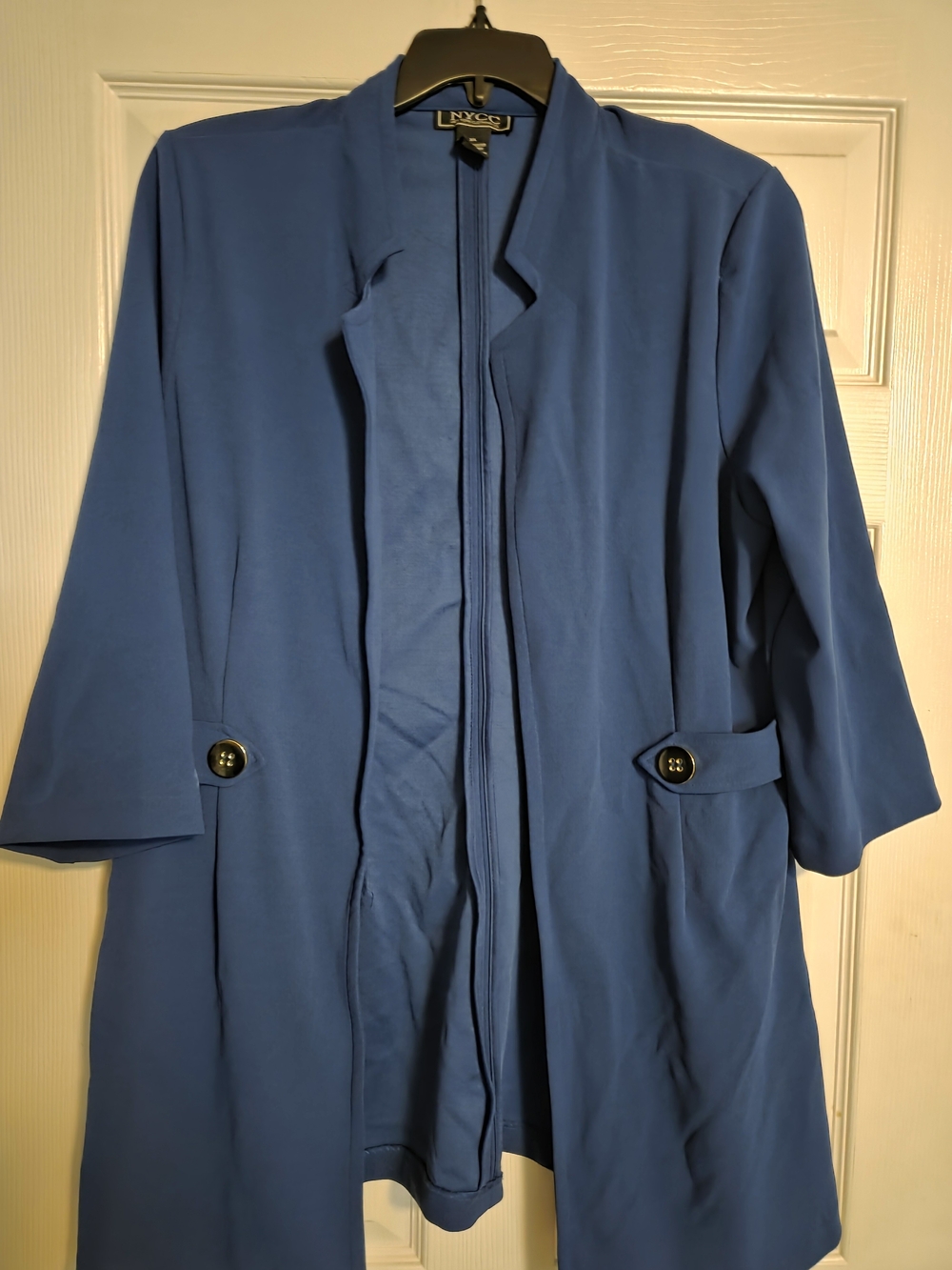 NYCC Cobalt Blue Open-Front Trench Coat